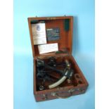 A Japanned bronze framed sextant by Riggs & Bros, Philadelphia, in fitted walnut box.