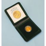 A Royal Mint boxed 1980 proof sovereign with certificate.