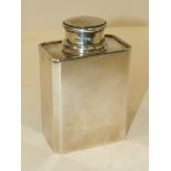 A Tiffany & Co. rectangular tea caddy with chamfered corners, sliding top and circular removable