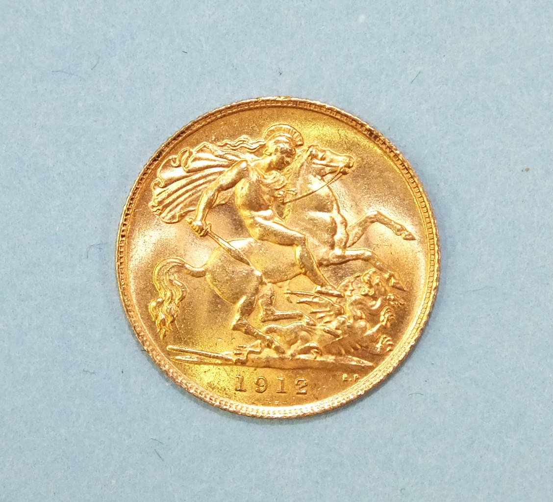 A 1912 half sovereign.