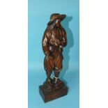 A 19th century carved wood figure of a Cromwellian figure, 40cm high.