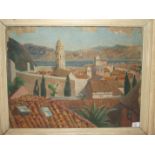 •**Circle of Winston Spencer Churchill CITY WALL, DUBROVNIK Oil on canvas, 46 x 61cm, initials