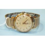 Lip, a gentleman's Lip Himalaya gold-plated wrist watch, the champagne dial with Arabic 3,9,12 and