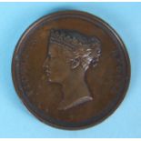 A Victorian bronze medallion "In Honour of Her Majesty's Visit to the Corporation of London 9th Nov.