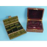 A crocodile leather jewellery box with silver mounts retailed by Stewart Dawson & Co, Hatton Garden,