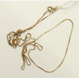 An 18ct gold box-link neck chain, 3.6g.