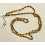 A 9ct gold fancy link necklace, 6.9g.