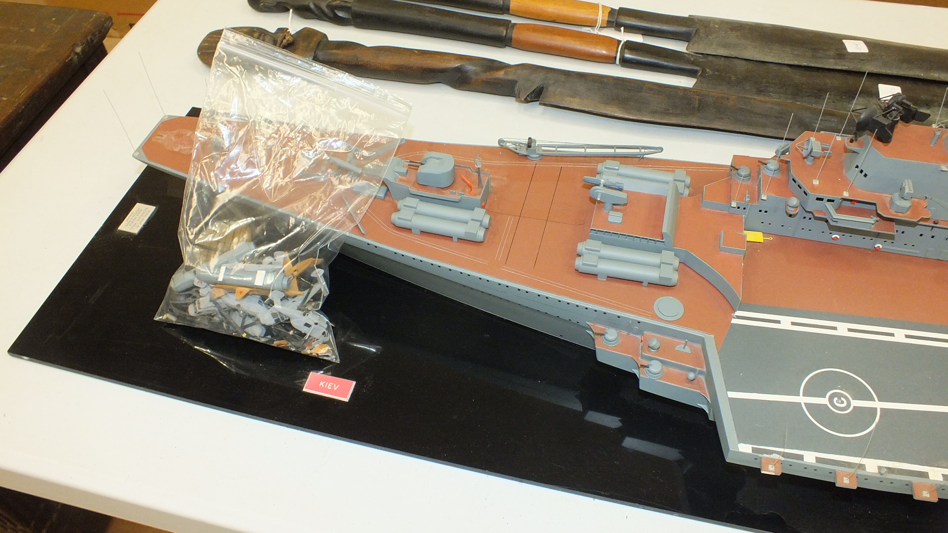 A scale model of the Soviet aircraft carrier "Kiev" built by Norman Hill, 142cm long, with maker's - Image 2 of 3