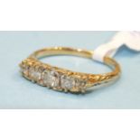 A Victorian five-stone diamond ring, the graduated old brilliant cut diamonds, totalling approx. 0.