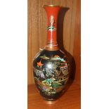 A late 19th century/early 20th century Wiltshaw & Robinson Carltonware baluster vase with long