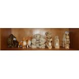 A collection of thirteen SylvaC dog ornaments, including bloodhound money box 5103, sad dog 2950,