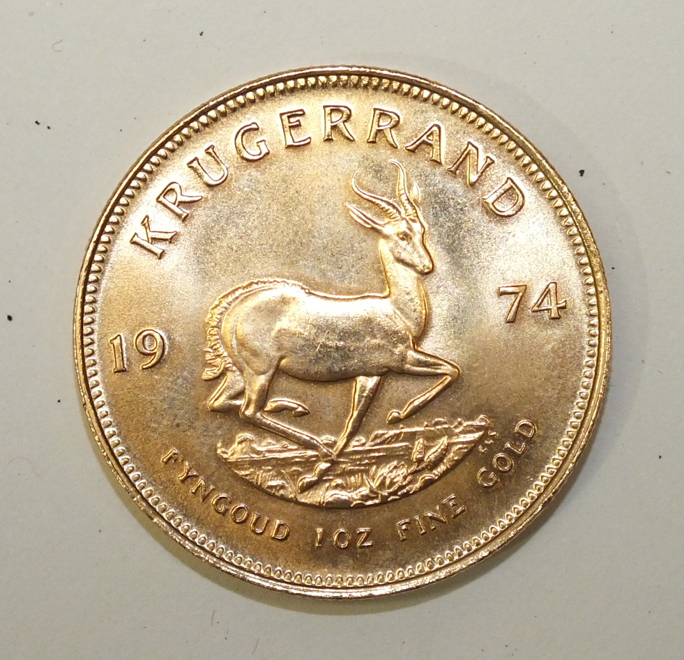 A South Africa 1974 Krugerrand.