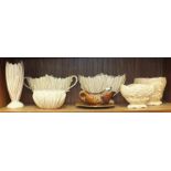 A collection of six SylvaC beige glaze vases and bowls, no.s 2484, 2456 (af), 2031 (af), 2482, 2100,