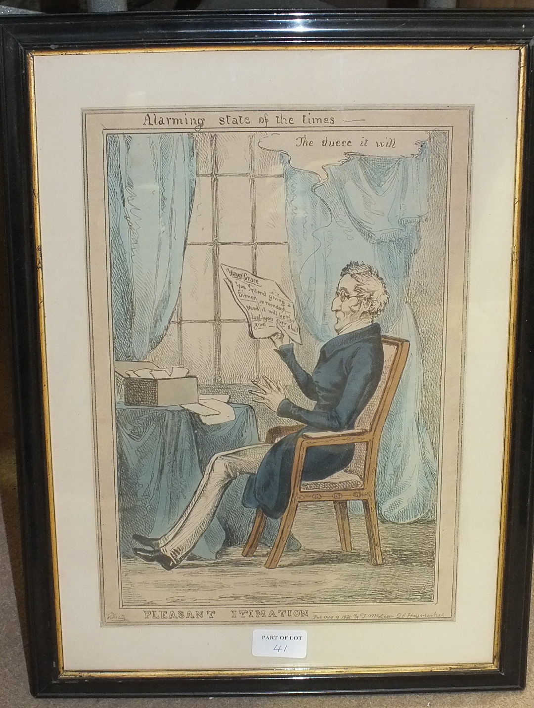 A satirical coloured engraving 'The English Gentleman At Paris', printed for Carrington Bowles, - Image 3 of 4