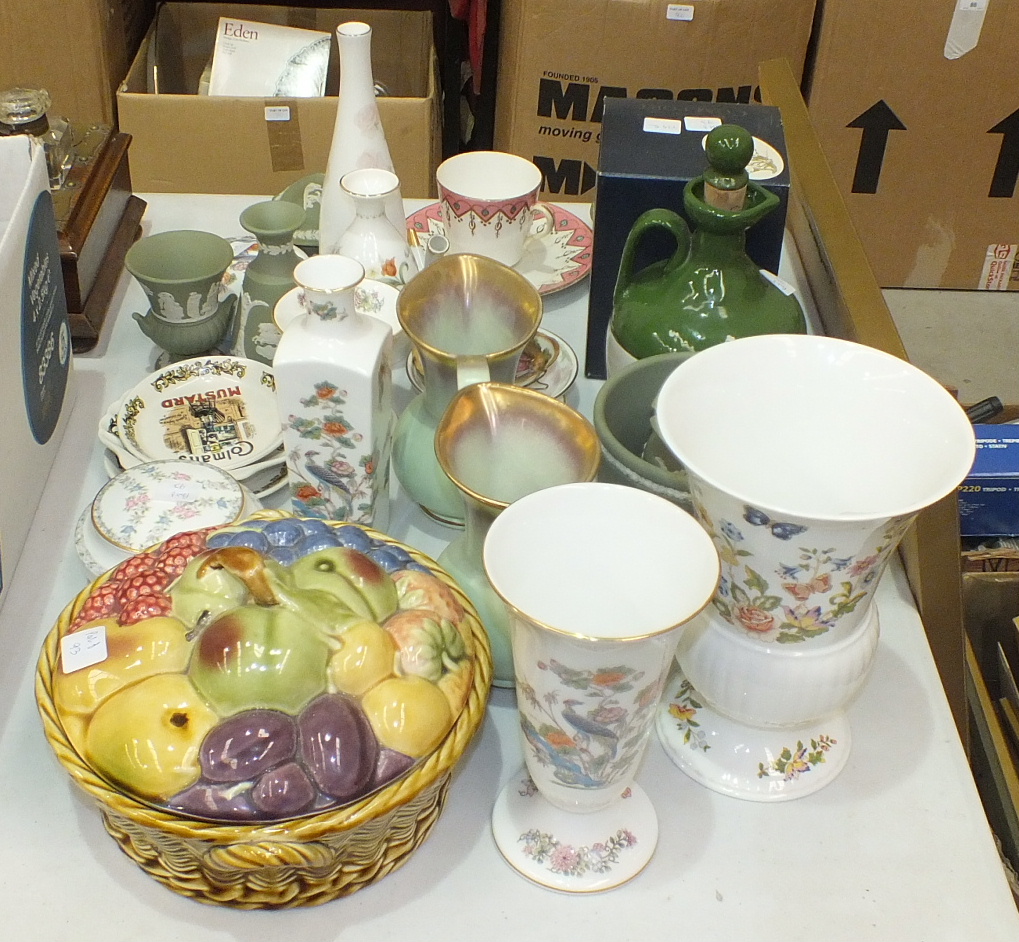 Six pieces of Wedgwood green and white jasperware and other ceramics. - Image 2 of 2