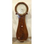 A Victorian wall regulator clock, the circular silvered dial, 34.5cm diameter, with second and