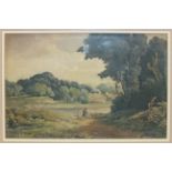 Edward Hargitt (1835-1895) WOODED VALE WITH RIVER BELOW Signed watercolour, 20 x 30cm, also 19th