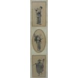 19th/20th century Japanese School, A GROUP OF SIX STUDIES OF RURAL FIGURES AND TRADES PEOPLE