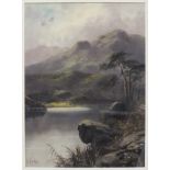 D Hicks MOUNTAINOUS SCOTTISH LANDSCAPE AND LOCH Signed oil on canvas, 43 x 31cm, together with a