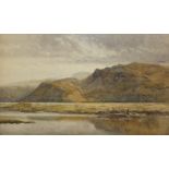 John Surtees (1817-1915) RIVER AND FIGURES IN A HIGHLAND LANDSCAPE Watercolour, signed and dated '