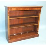 A 19th century mahogany floor-standing open bookcase, 109cm wide, 101cm high.