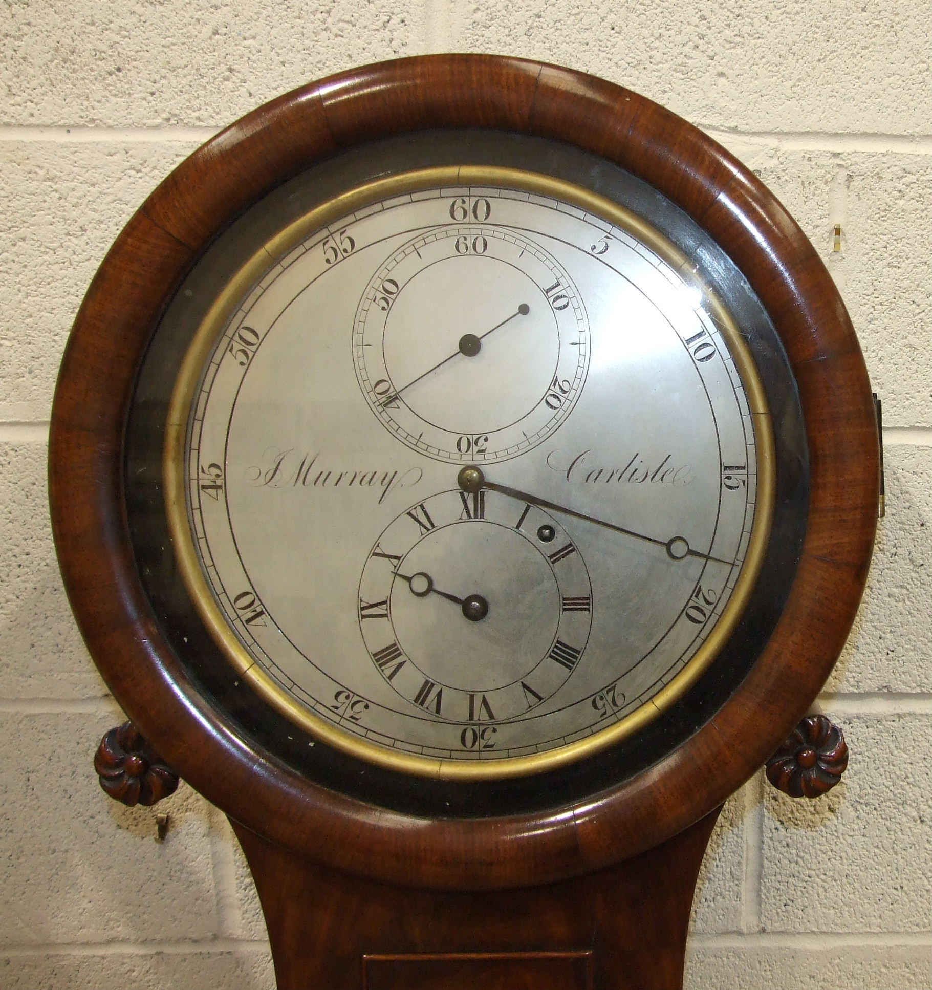 A Victorian wall regulator clock, the circular silvered dial, 34.5cm diameter, with second and - Image 2 of 7