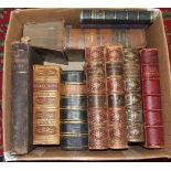 A quantity of 19th century leather-bound books, various.