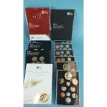 A collection of six Royal Mint Proof collections: 2010/2011x3/2012x2, two 2013 UK Annual Coin
