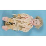 Armand Marseille, a 390 bisque head doll with sleeping brown eyes, open mouth with upper teeth and