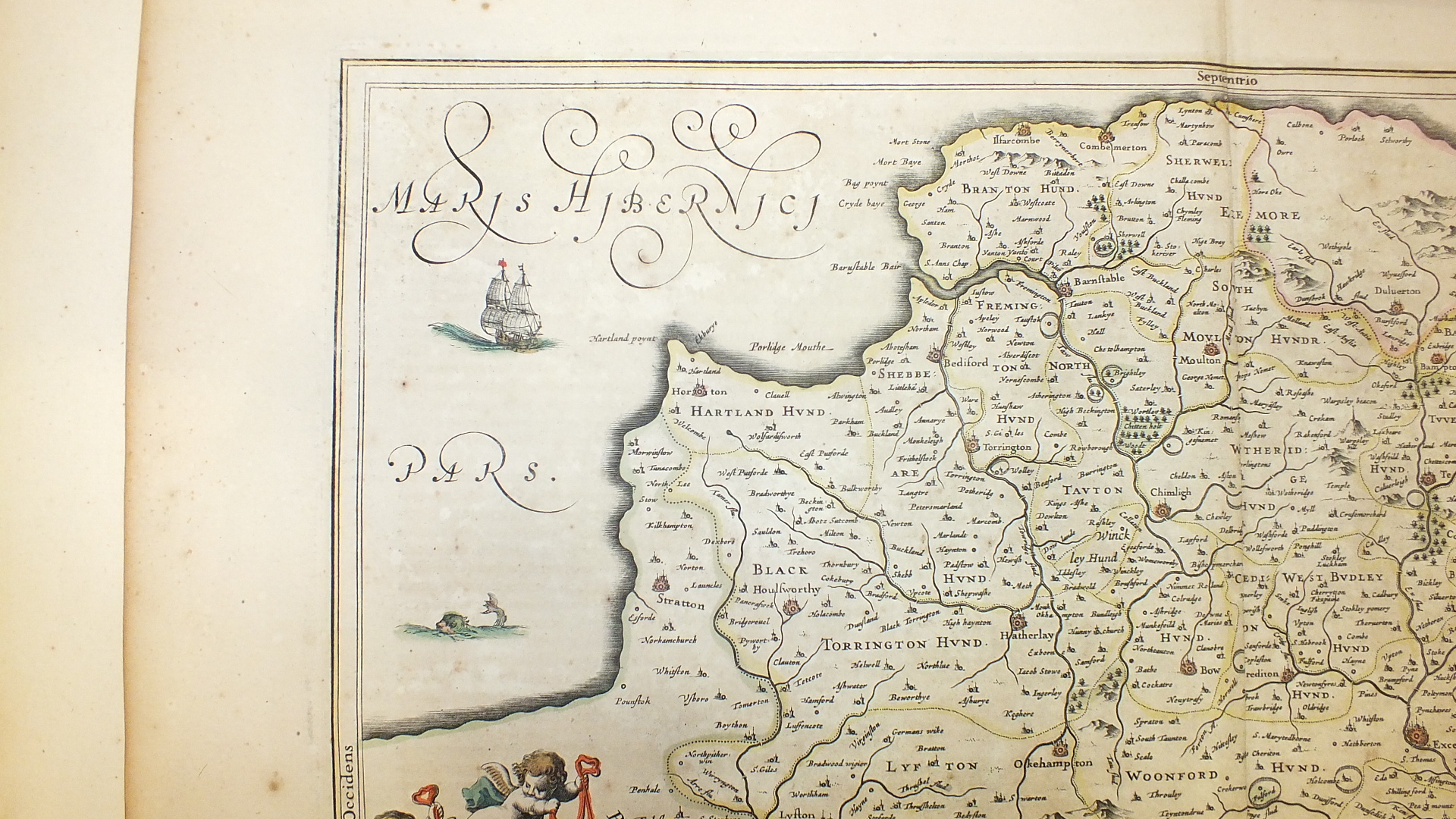 Two 18th century unframed hand-coloured maps of Devonia, together with coats of arms and Royal - Image 14 of 27