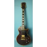 A Gibson Les Paul Custom electric guitar, made in USA, serial number 00128325 with 22-fret ebony