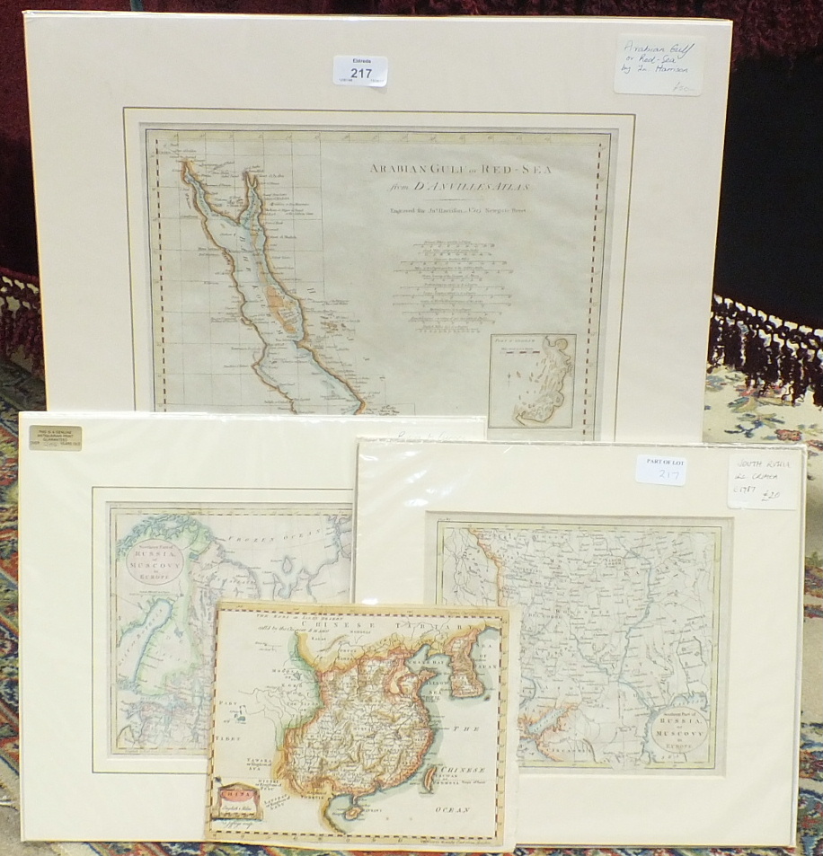 An unframed hand-coloured engraved map, 'Arabian Gulf or Red Sea', from D'Anvilles Atlas eng. for