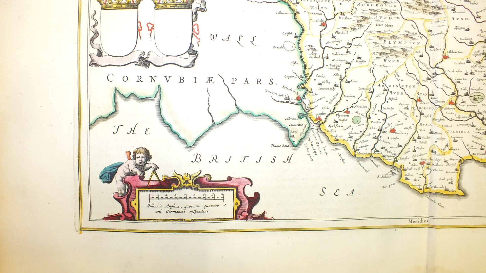 Two 18th century unframed hand-coloured maps of Devonia, together with coats of arms and Royal - Image 21 of 27