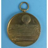 Henry (Henri) Giffard medal, a gilt on bronze medal being a 'Souvenir de Mon Ascension dans Le Grand
