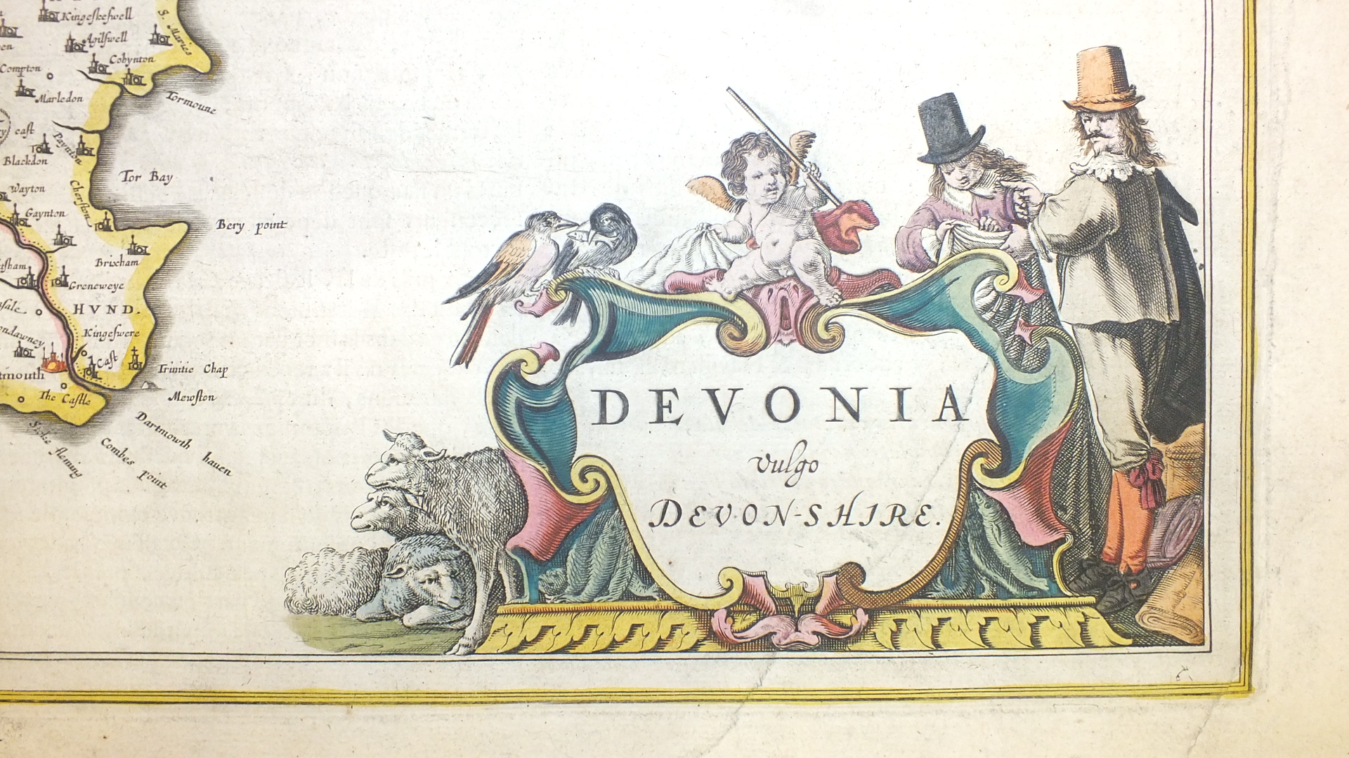 Two 18th century unframed hand-coloured maps of Devonia, together with coats of arms and Royal - Image 7 of 27