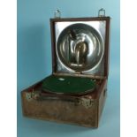 Decca, "The Portable Gramophone", with "Crescendo" sound box.