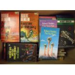 A quantity of Sci-Fi paperback books, mainly by Robert Heinlein, also CS Lewis, Arthur C Clarke,