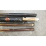 Burroughes & Watts Ltd, "The Sidney Smith" 16½oz billiard cue, with ash shaft, ebony and green