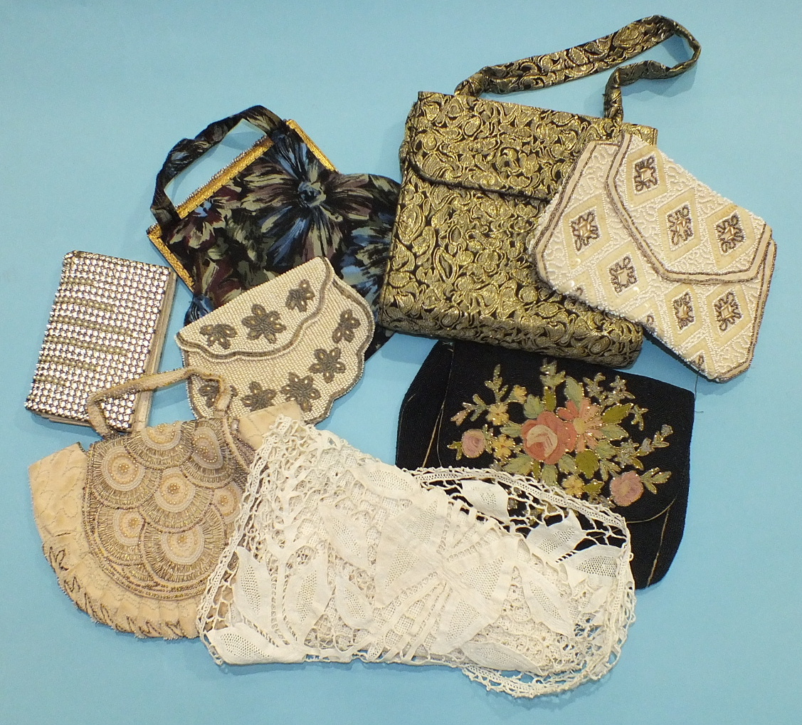 Two beaded evening bags and others.