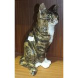 A ceramic seated Winstanley cat, No.7, 34cm high.