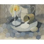 Pam Pebworth (20th century), 'Candle Flame', a signed acrylic on board, 37 x 44cm and a