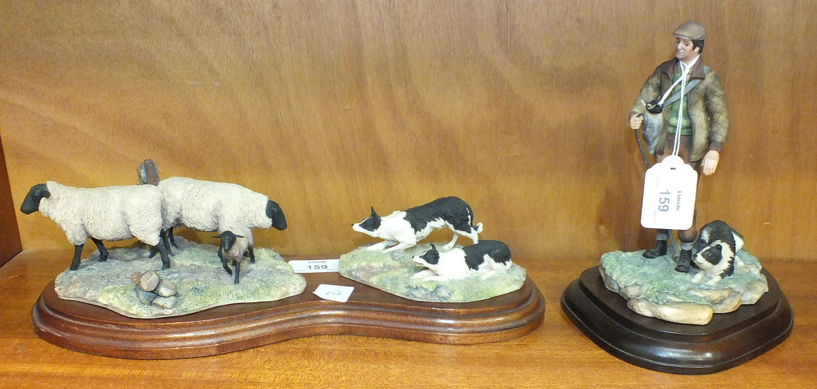 Two Border Fine Art figure groups, 'Suffolk Ewes and Collies', 10.8cm high, model no. 101 and '