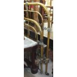A 4' 6" brass and iron bed with side bars, (a/f).