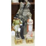 A Capodimonte figure of Napoleon signed 'Merli', 27cm high, a matching figure of Josephine, a Lladro