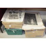 A collection of Illustrated London News book plates and other unframed topographical book plates,