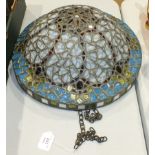 A modern Tiffany-style hanging glass lamp shade, 40cm diameter.