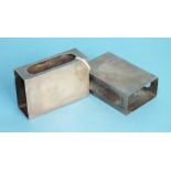 A pair of plain rectangular matchbox holders, London 1938, 6.5cm, ___2oz, (2).