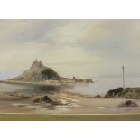 J Shapland (1865-1929) ST MICHAELS MOUNT, CORNWALL Watercolour, signed, 36 x 54cm, titled on mount.