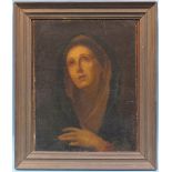 19th century Continental School STUDY OF THE VIRGIN MARY Oil on canvas, unsigned, 45 x 35cm.