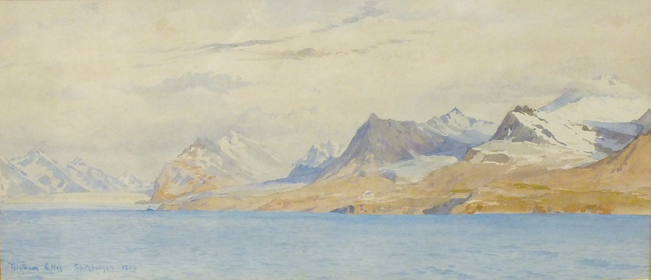 Tristram Ellis (1844-1922) SPITSBERGEN 1899 Watercolour, signed and titled, 23 x 52cm and a